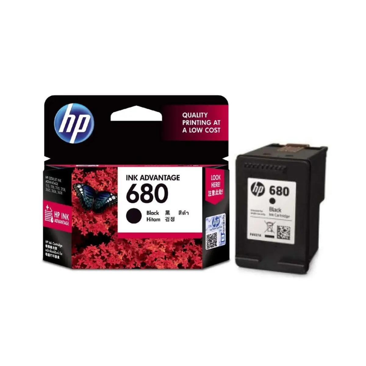 หมึกเครื่องปริ้นเตอร์ HP 680 สีดำ Ink Advantage Caridges (F6V27AA) - SpeedCom