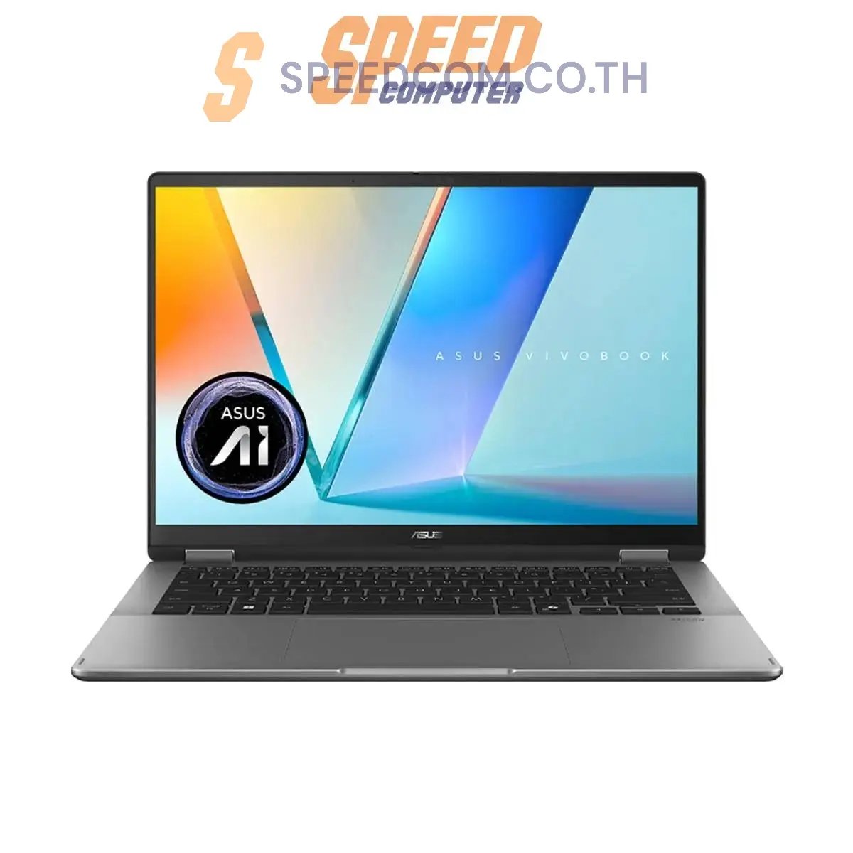 โน๊ตบุ๊ค 2-in-1 Asus Vivobook S14 Flip รุ่น TP3407SA-QL528WA ชิป Intel Core Ultra 5 226V จอสัมผัสพับได้ สีเทา Matte Gray เหมาะสำหรับทำงานและพกพา