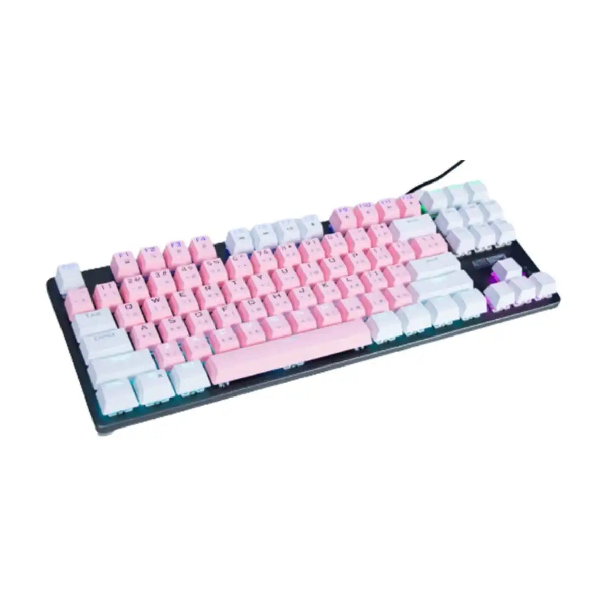 คีย์บอร์ด ALTEC GAMING KEYBOARD Lansing TKL GK8404FQ Pink-White 87 keys 60M lifespan blue switch 2YSpeedCom