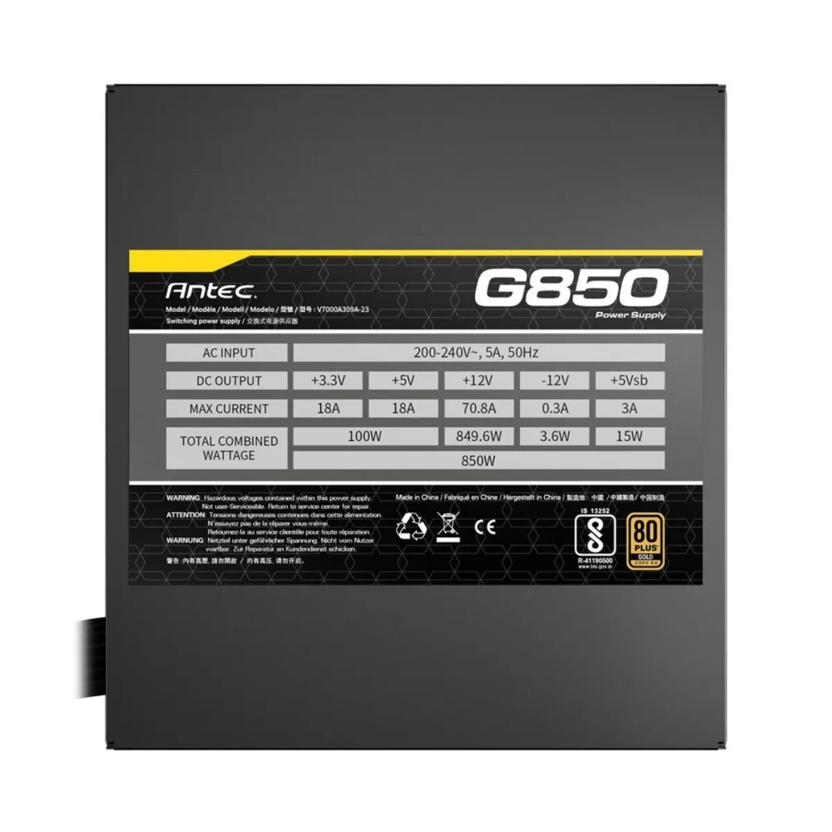 อุปกรณ์จ่ายไฟ ANTEC ATOM G850 850W US 80PLUS GOLD