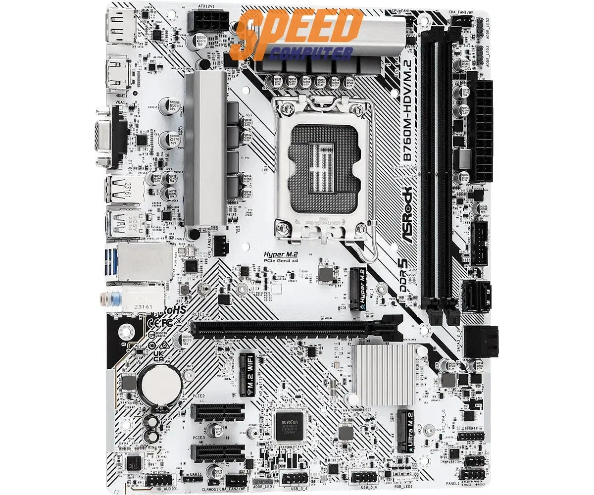 เมนบอร์ด ASROCK B760M HDV/M.2 DDR5 LGA1700 Micro ATX - SpeedCom