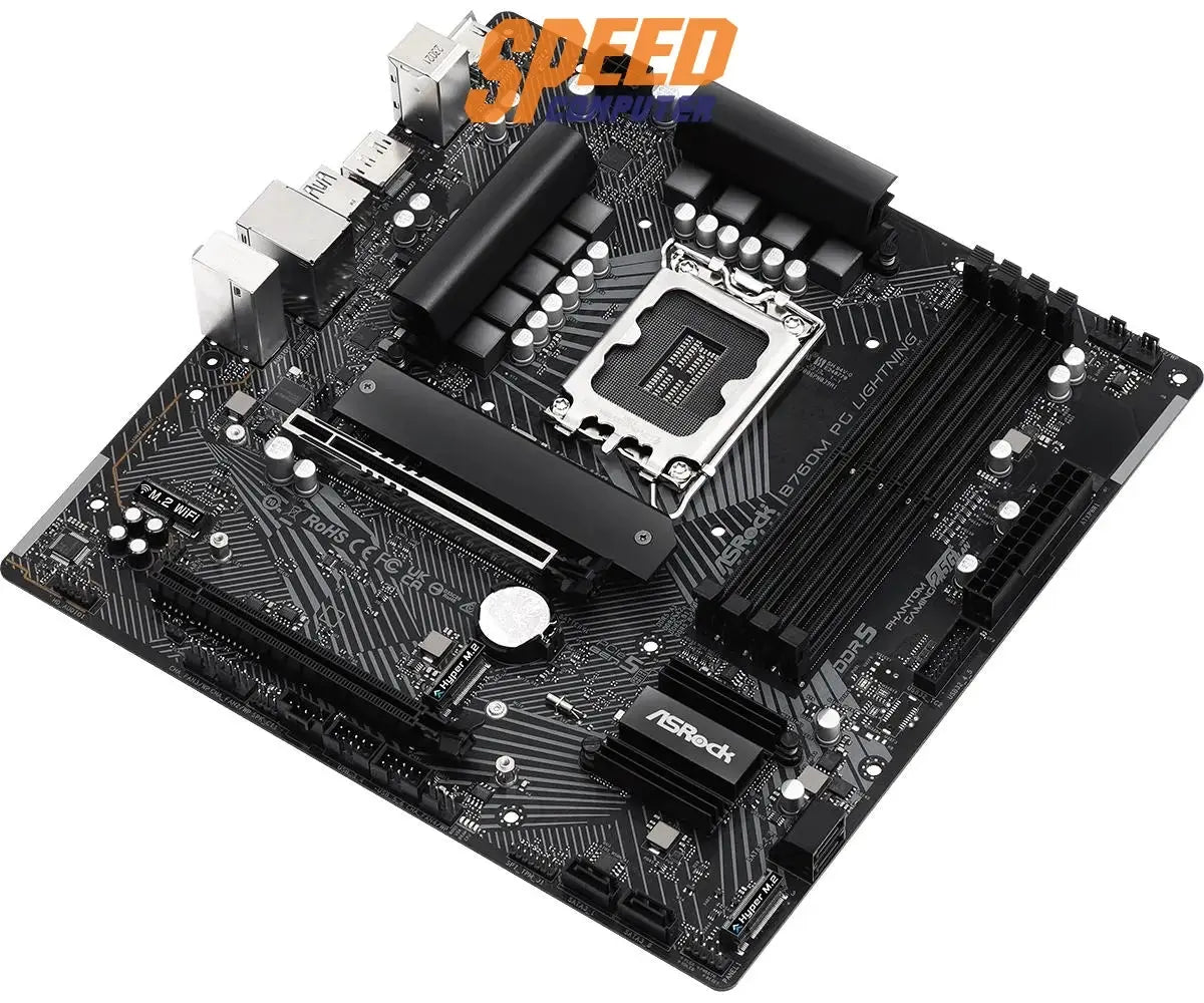 เมนบอร์ด ASROCK B760M PG LIGHTNING DDR5 LGA1700 Micro ATX - SpeedCom