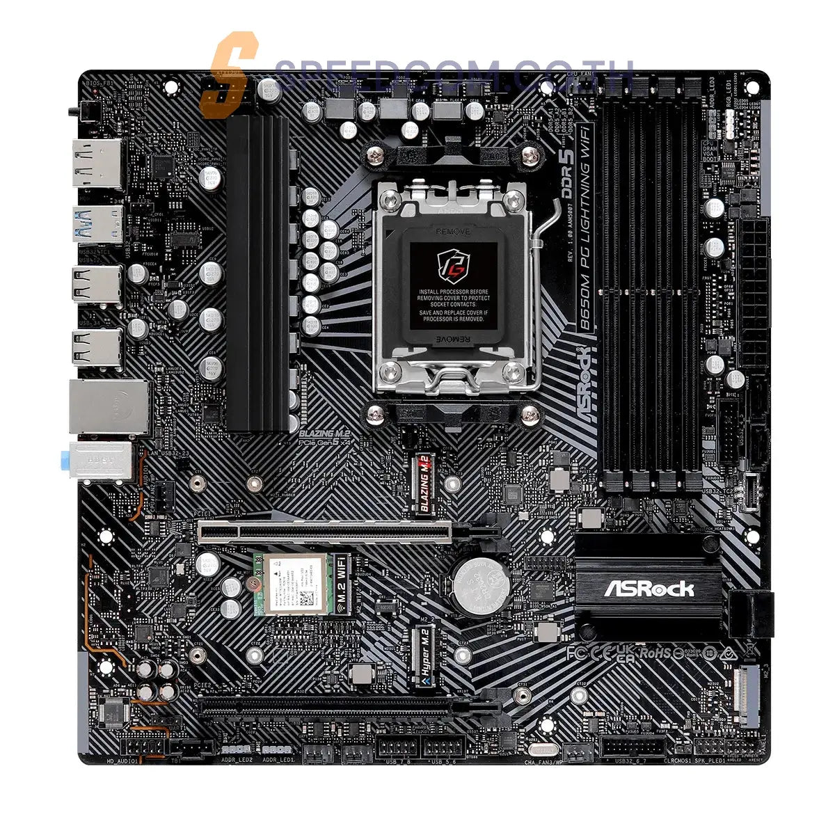 เมนบอร์ด ASRock B650M PG Lightning Wifi DDR5 AM5 - SpeedCom