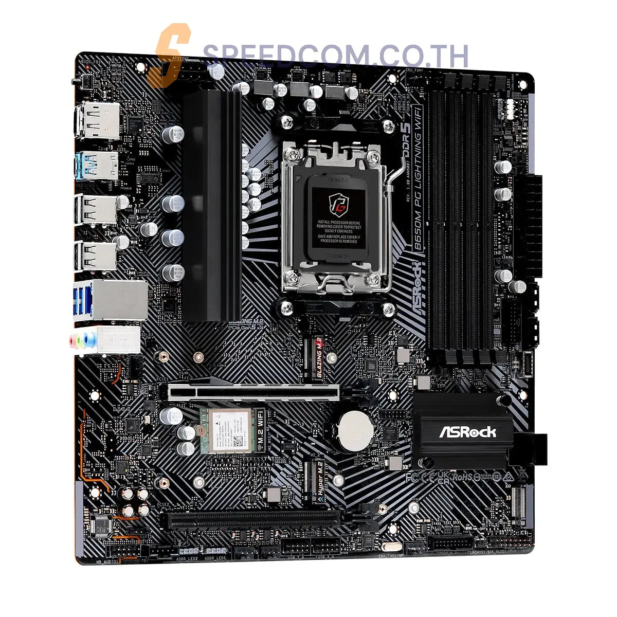 เมนบอร์ด ASRock B650M PG Lightning Wifi DDR5 AM5 - SpeedCom
