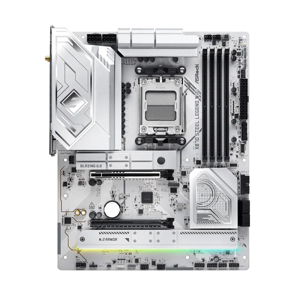 เมนบอร์ด ASRock X870 STEEL LEGEND WIFI AM5 DDR5 ATX สีขาว - SpeedCom