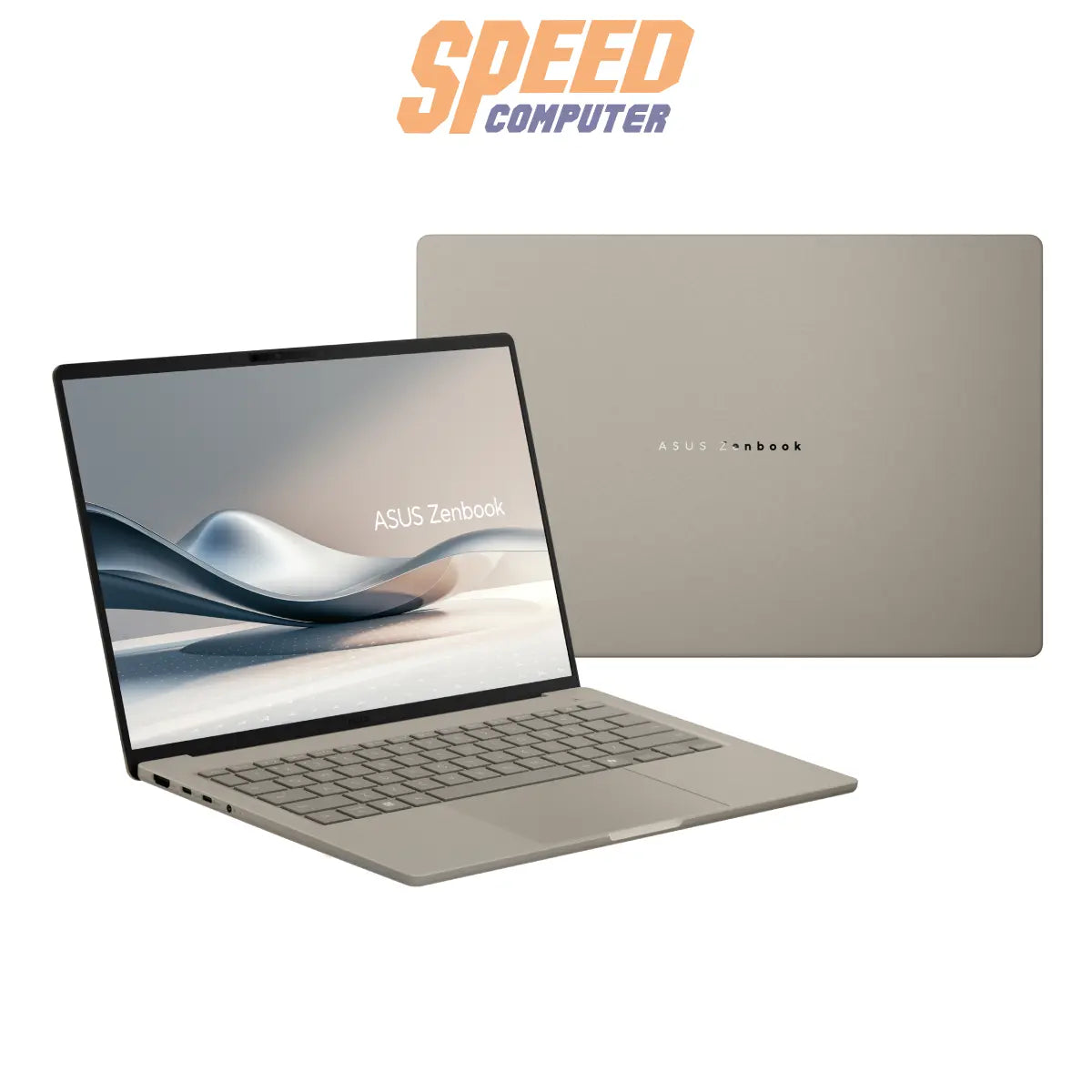โน๊ตบุ๊ค ASUS Zenbook A14 รุ่น UX3407QA-QD001WA ชิป Snapdragon X1 ดีไซน์บางเบา สีบลอนด์ทอง Zabriskie Beige เหมาะสำหรับทำงานและพกพา