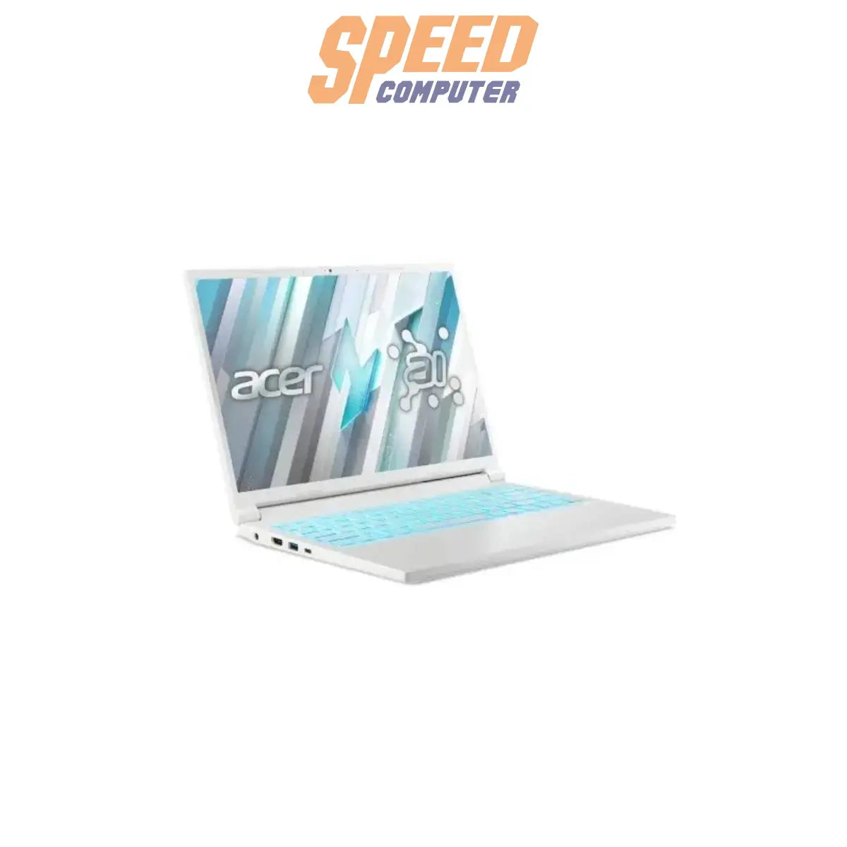 โน๊ตบุ๊คเกมมิ่ง Acer Nitro V14 รุ่น ANV14-61-R5U3 มาพร้อมชิป AMD Ryzen 5 8645HS ดีไซน์กะทัดรัด สีขาว Pearl White เหมาะสำหรับเล่นเกม ทำงาน และพกพา