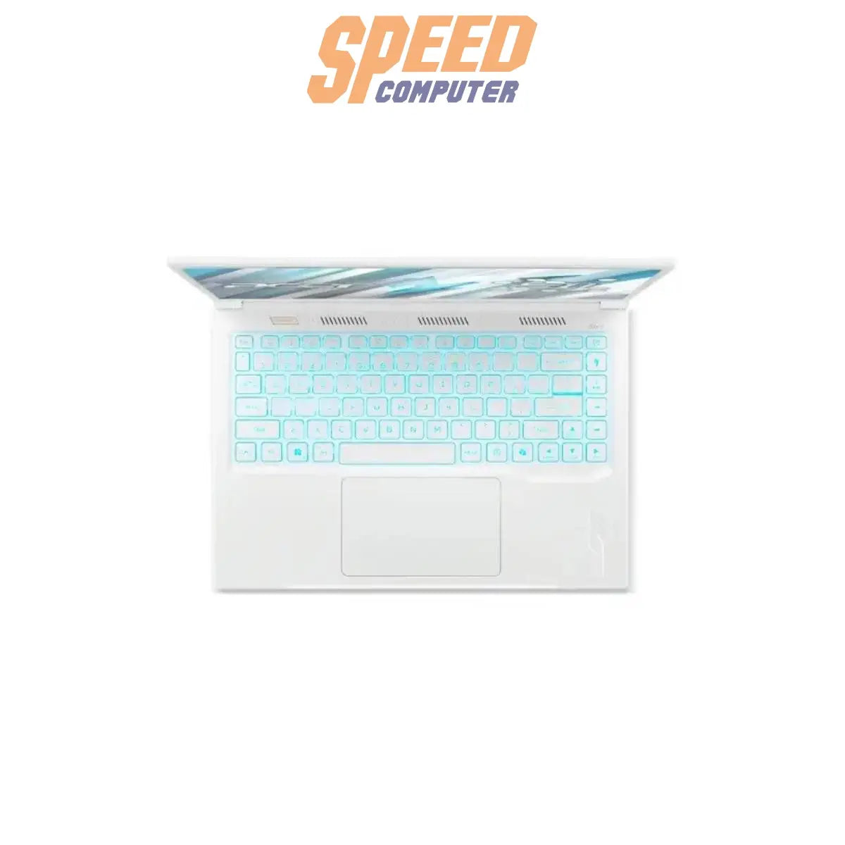 โน๊ตบุ๊คเกมมิ่ง Acer Nitro V14 รุ่น ANV14-61-R5U3 มาพร้อมชิป AMD Ryzen 5 8645HS ดีไซน์กะทัดรัด สีขาว Pearl White เหมาะสำหรับเล่นเกม ทำงาน และพกพา