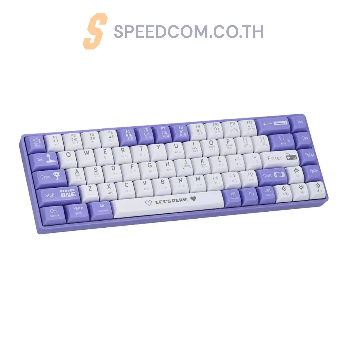 คีย์บอร์ด Ajazz AK680 LETS PLAY Purple Wireless (Red Switch) - SpeedCom