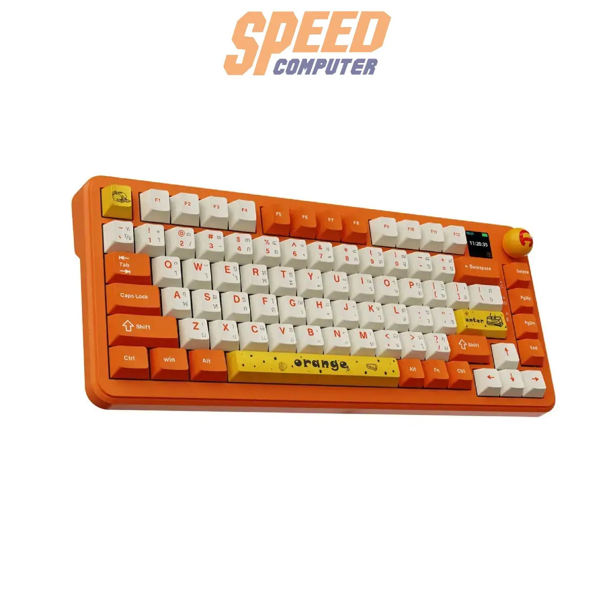 คีย์บอร์ดแมคคานิคอล Ajazz AK820 MAX Plus แบบ Gasket รองรับ Tri-Mode พร้อมไฟ RGB และสวิตช์ Avo สีส้ม