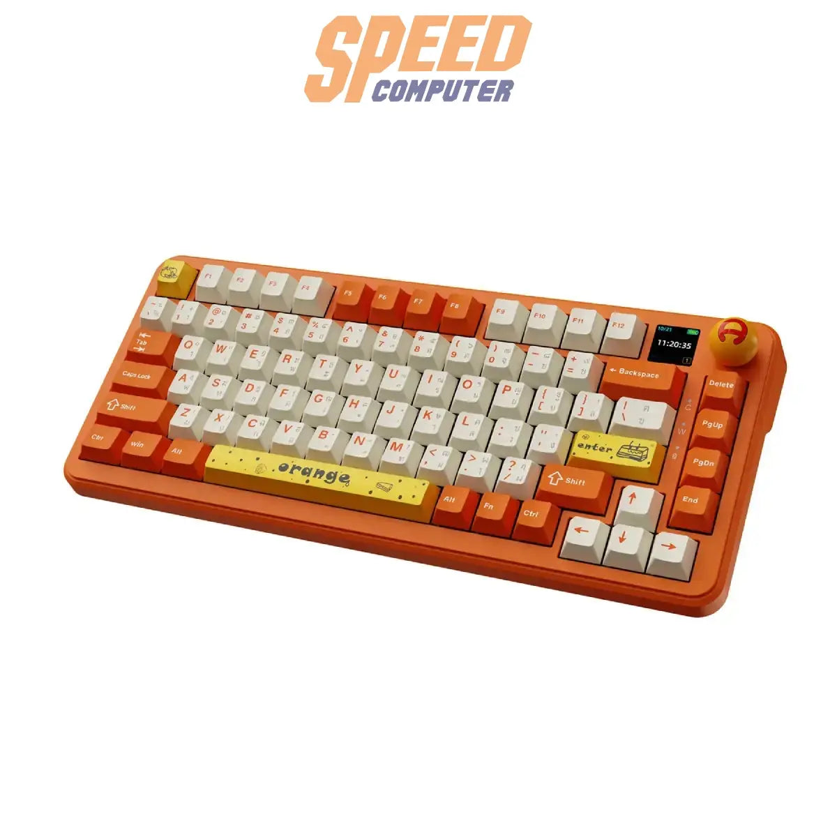 คีย์บอร์ดแมคคานิคอล Ajazz AK820 MAX Plus แบบ Gasket รองรับ Tri-Mode พร้อมไฟ RGB และสวิตช์ Avo สีส้ม