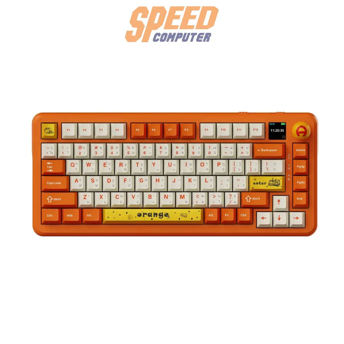 คีย์บอร์ดแมคคานิคอล Ajazz AK820 MAX Plus แบบ Gasket รองรับ Tri-Mode พร้อมไฟ RGB และสวิตช์ Avo สีส้ม