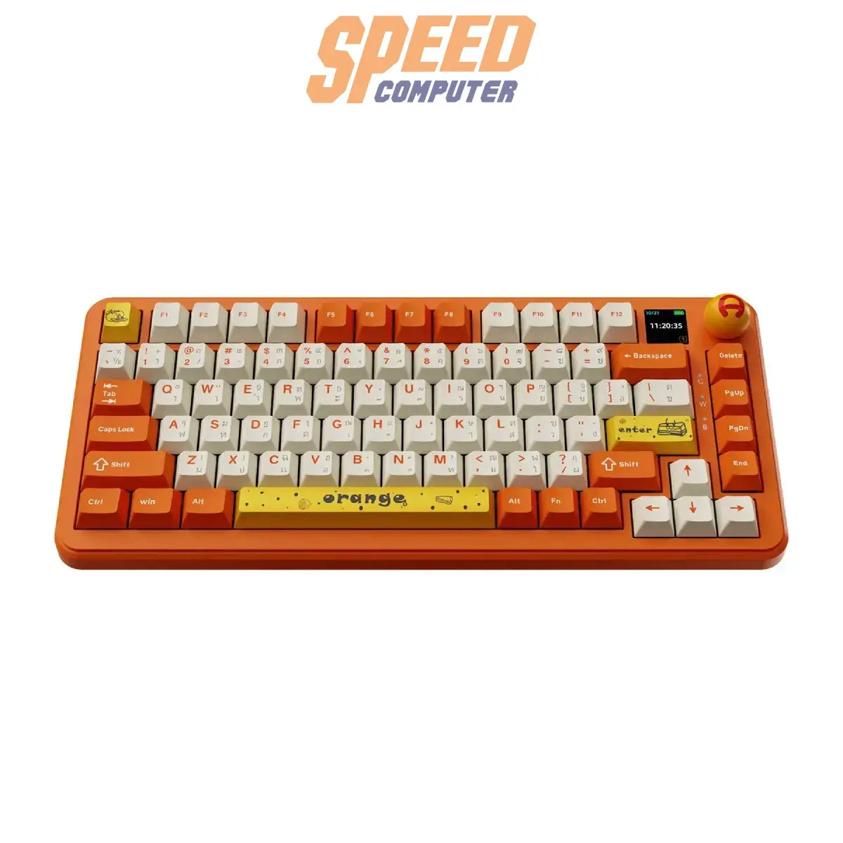 คีย์บอร์ดแมคคานิคอล Ajazz AK820 MAX Plus แบบ Gasket รองรับ Tri-Mode พร้อมไฟ RGB และสวิตช์ Avo สีส้ม