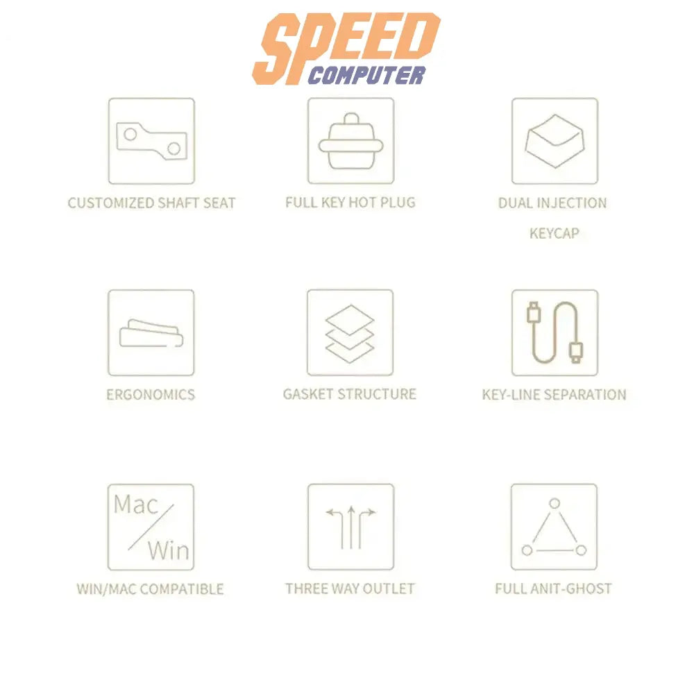 คีย์บอร์ด Ajazz AK992 AK992RETROTH - WIREDLED - R Retro Classic - SpeedCom