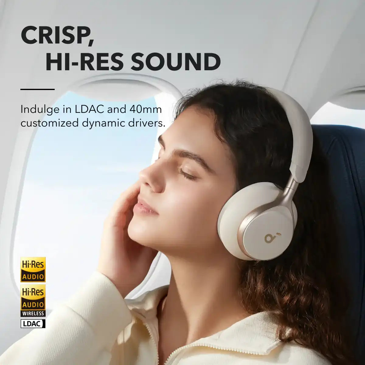 หูฟังไร้สาย Anker Soundcore A3035021 Space One HiRes 40H/5.5H สีขาว