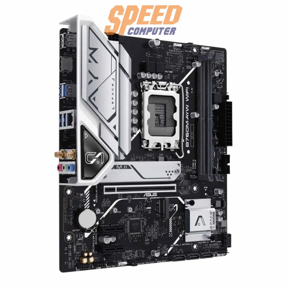 เมนบอร์ด Asus B760M-AYW WIFI DDR5 LGA1700 Micro ATX - SpeedCom