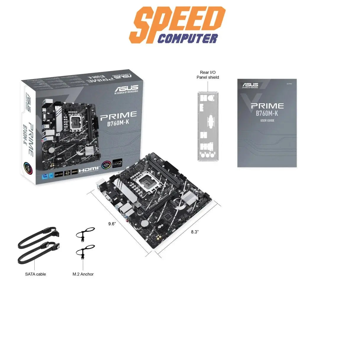 เมนบอร์ด Asus PRIME B760M - K DDR5 LGA1700 Micro ATX - SpeedCom