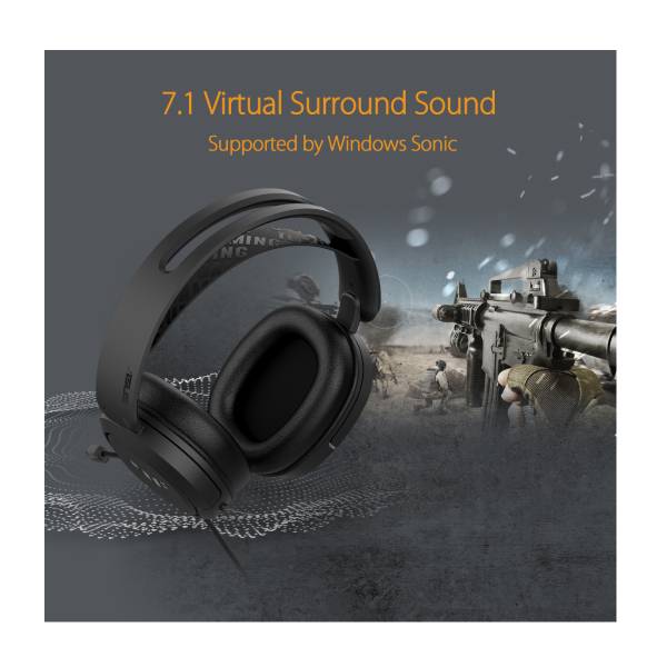 หูฟังเกมมิ่ง Asus TUF GAMING H1 ระบบเสียง 7.1 ไมโครโฟนตัดเสียงรบกวน ใส่สบาย รองรับการเล่นเกมระยะยาว