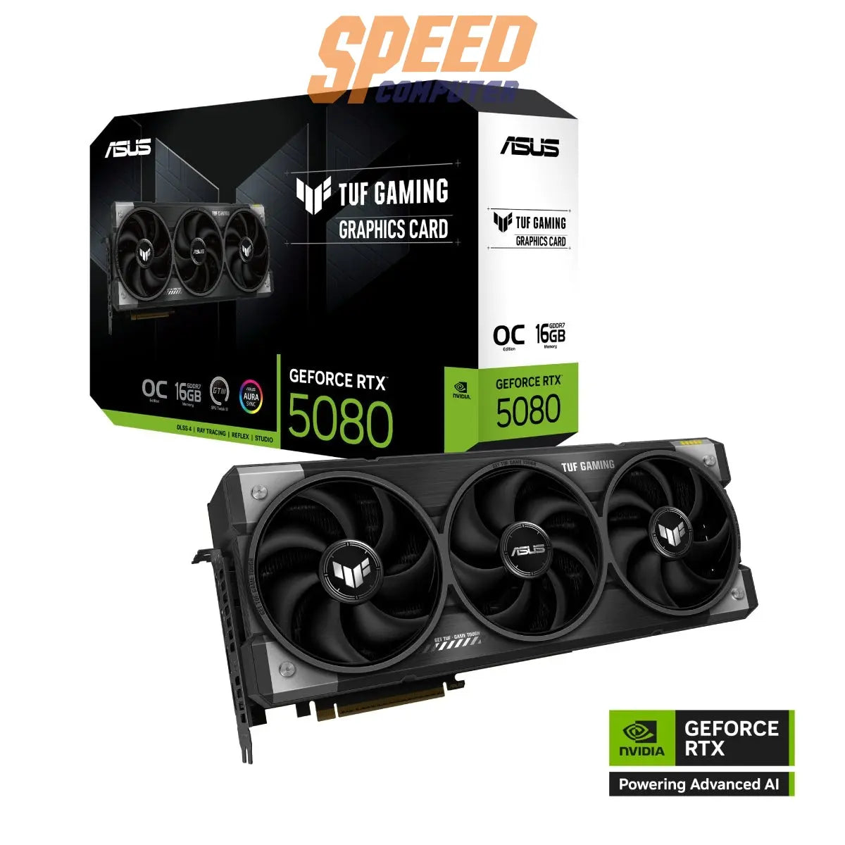 การ์ดจอ Asus TUF Gaming GeForce RTX 5080 16GB GDDR7 OC Edition>เงื่อนไขต้องชำระเต็มจำนวน(ไม่เข้าร่วมผ่อน)<BR>|ลูกค้าต้องชำระภายใน 1 ชม.เท่านั้น!! ถึงจะได้ของ - SpeedCom