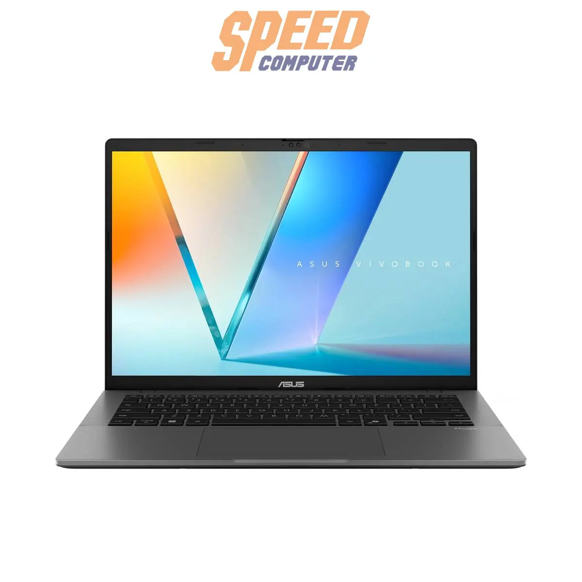 โน๊ตบุ๊ค Asus Vivobook S14 รุ่น S3407CA-LY729WA มาพร้อมชิป Intel Core Ultra 7 255H ดีไซน์บางเบา สีเทา Matte Gray เหมาะสำหรับทำงาน มัลติทาสก์ และพกพา