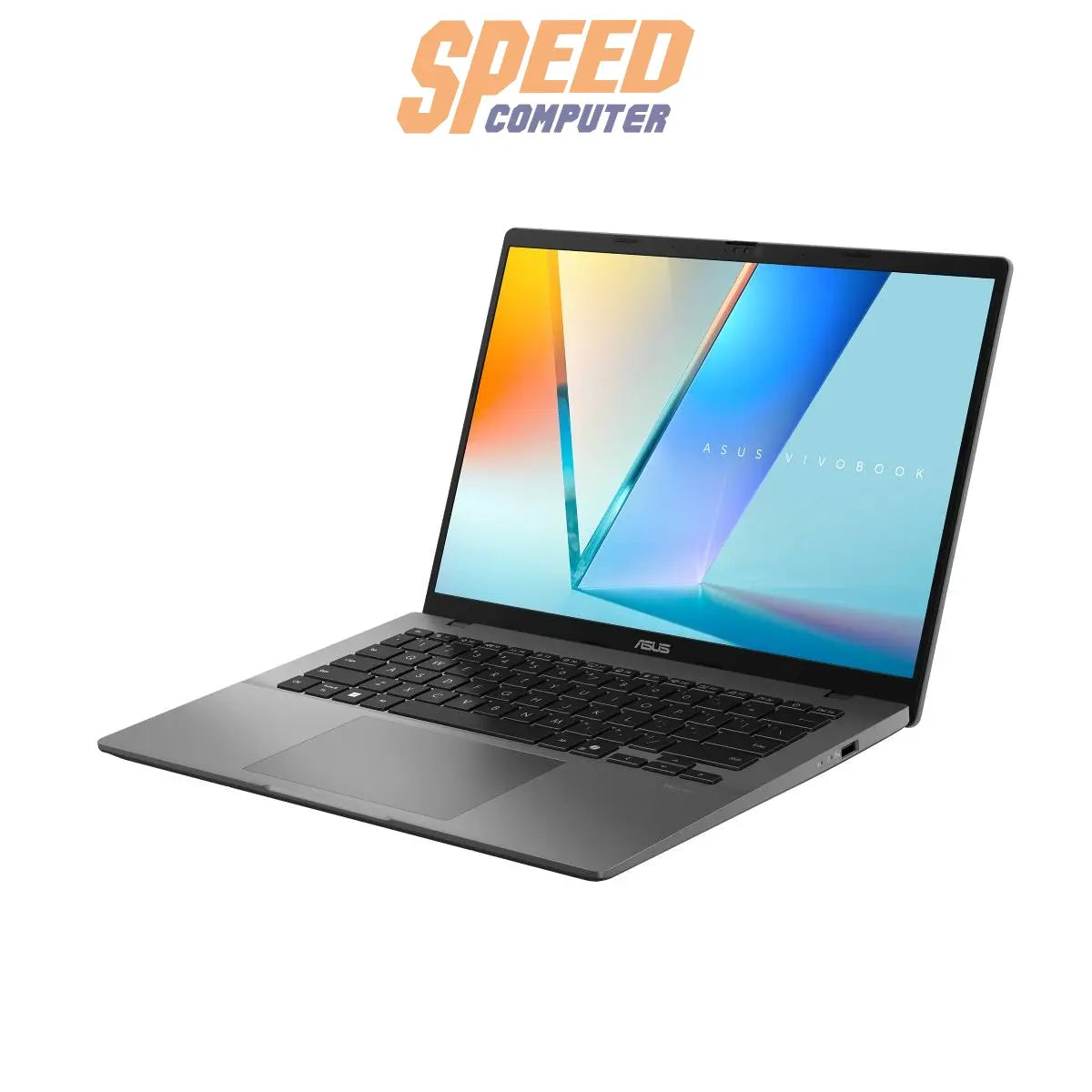 โน๊ตบุ๊ค Asus Vivobook S14 รุ่น S3407CA-LY729WA มาพร้อมชิป Intel Core Ultra 7 255H ดีไซน์บางเบา สีเทา Matte Gray เหมาะสำหรับทำงาน มัลติทาสก์ และพกพา