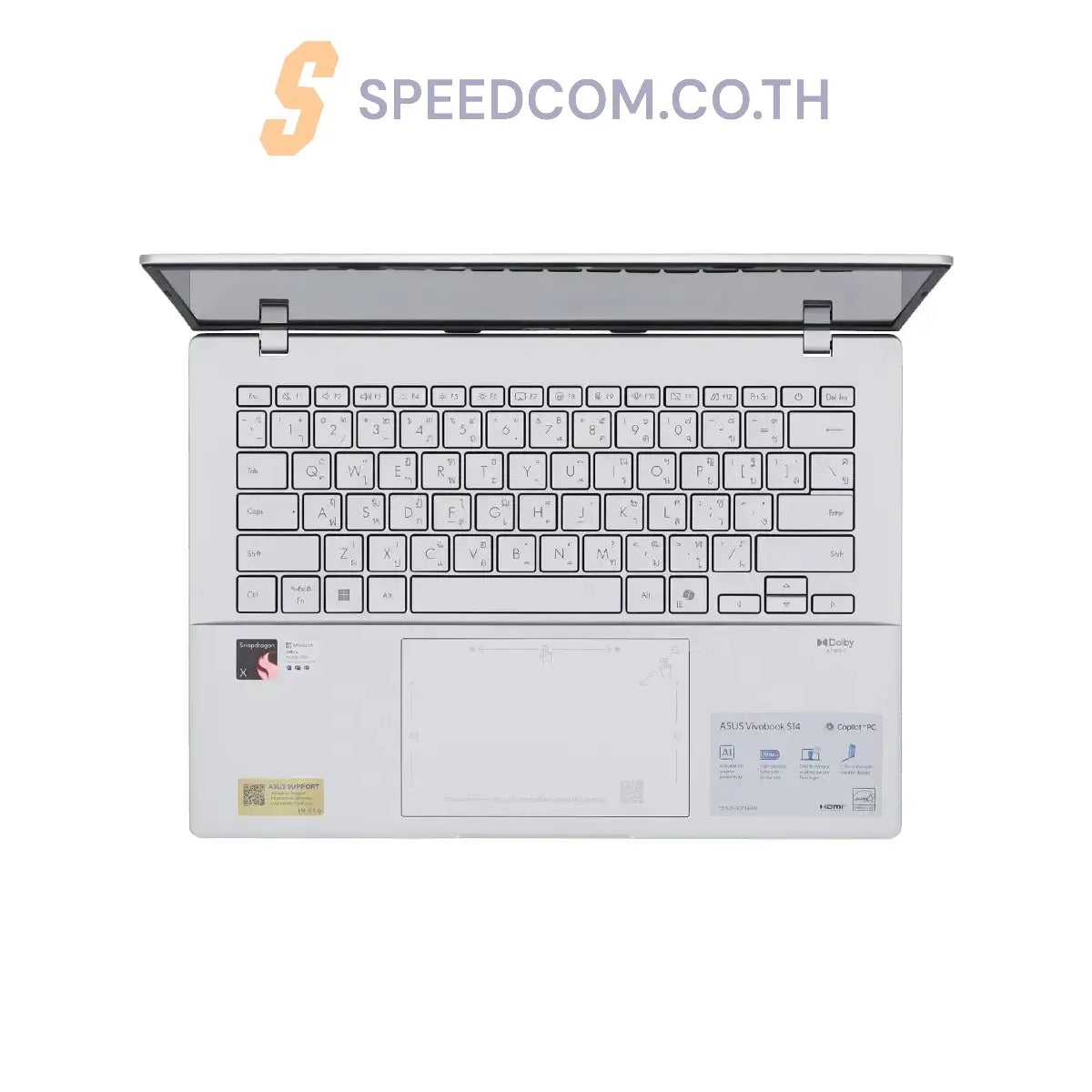 โน๊ตบุ๊ค Asus Vivobook S14 S3407QA-OLED053WA Snapdragon X สีเงิน(Cool silver)