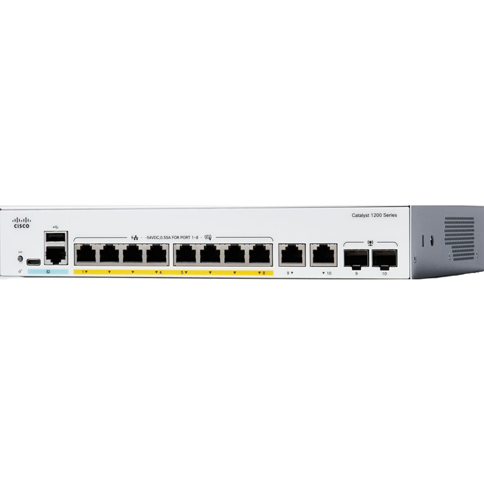 สวิตช์ฮับ Cisco C1200-8P-E-2G Catalyst 1200 8-Port Gigabit PoE+ - SpeedCom