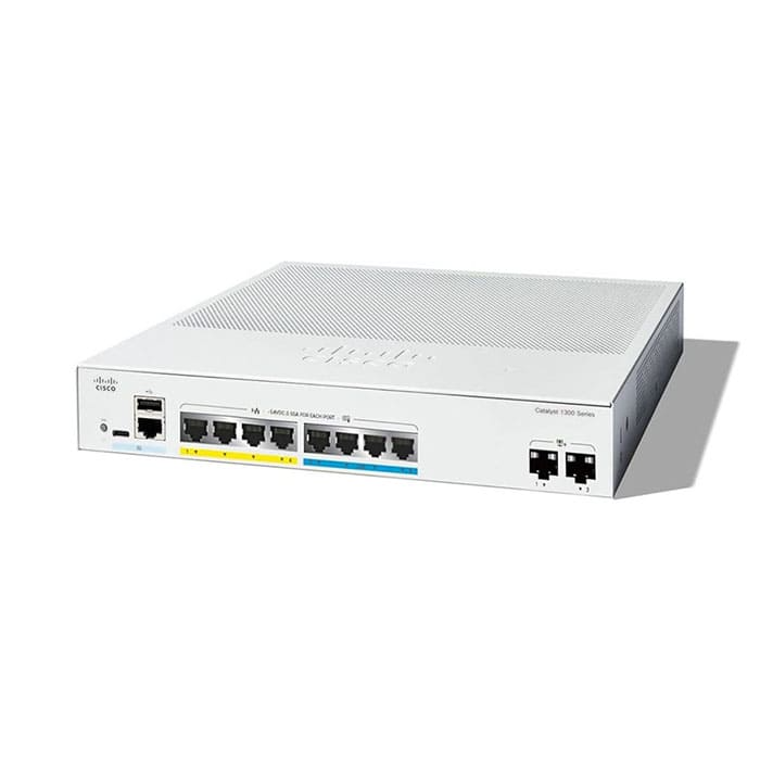 สวิตช์ฮับ Cisco C1300-8MGP-2X Catalyst 1300 8-Port (2.5G/1G) PoE+ 120W 10G Uplink - SpeedCom