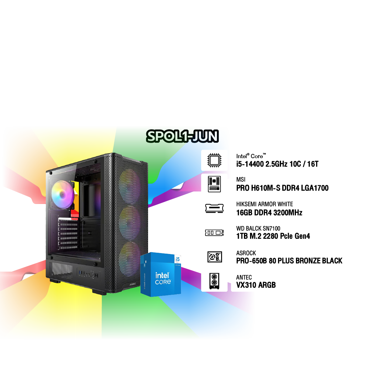 คอมประกอบ Set SPOL1-JUN-I5-14400-16GB-1TBSpeedCom