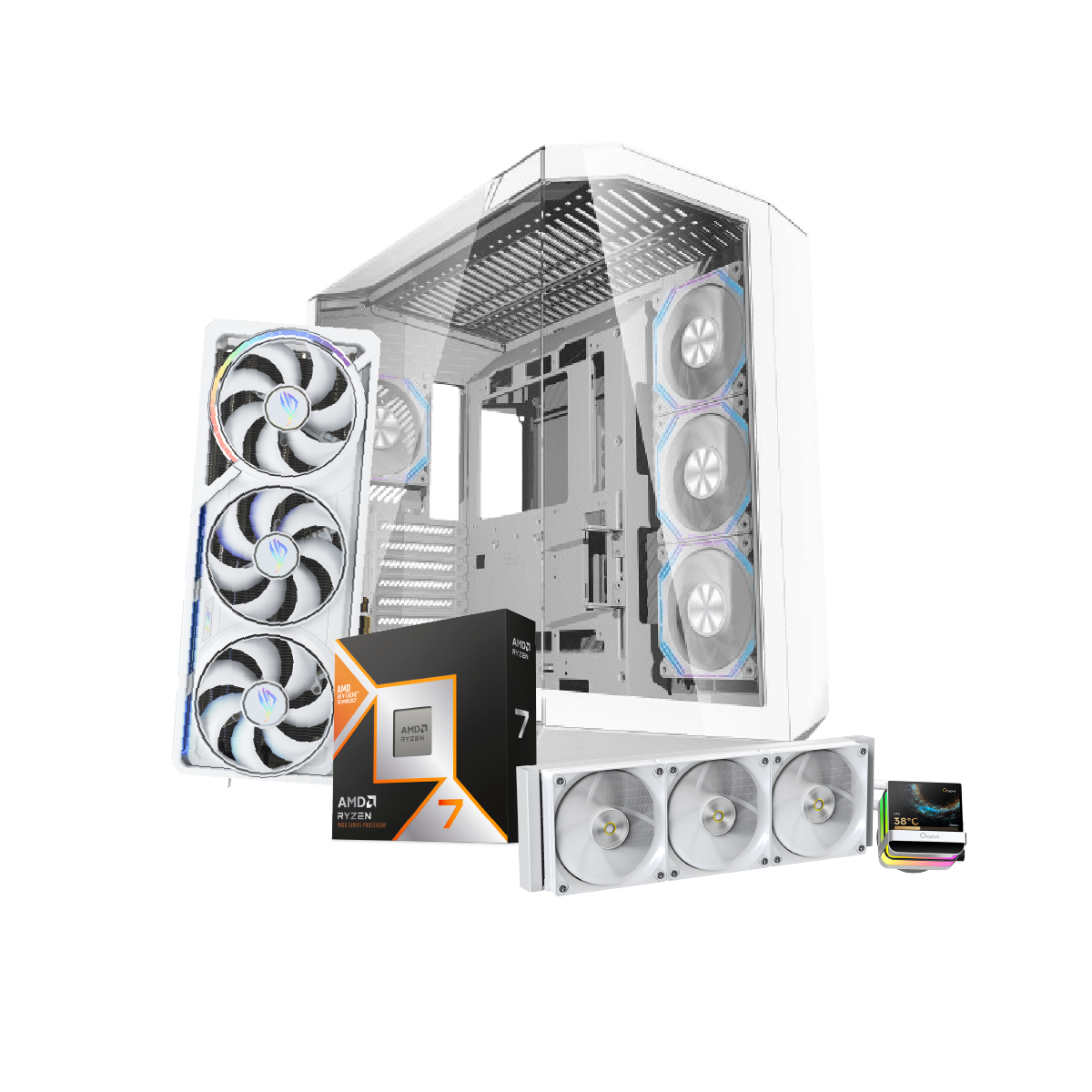 คอมประกอบ Set SPOL-MAR4-R7-9800X3D-32GB-1TB-5080-WH