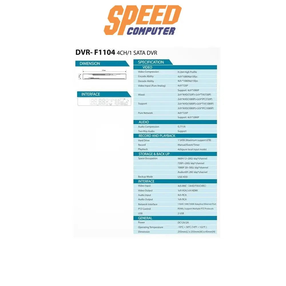 เครื่องบันทึกหน้าจอ D - Link DVR F1104 - SpeedCom