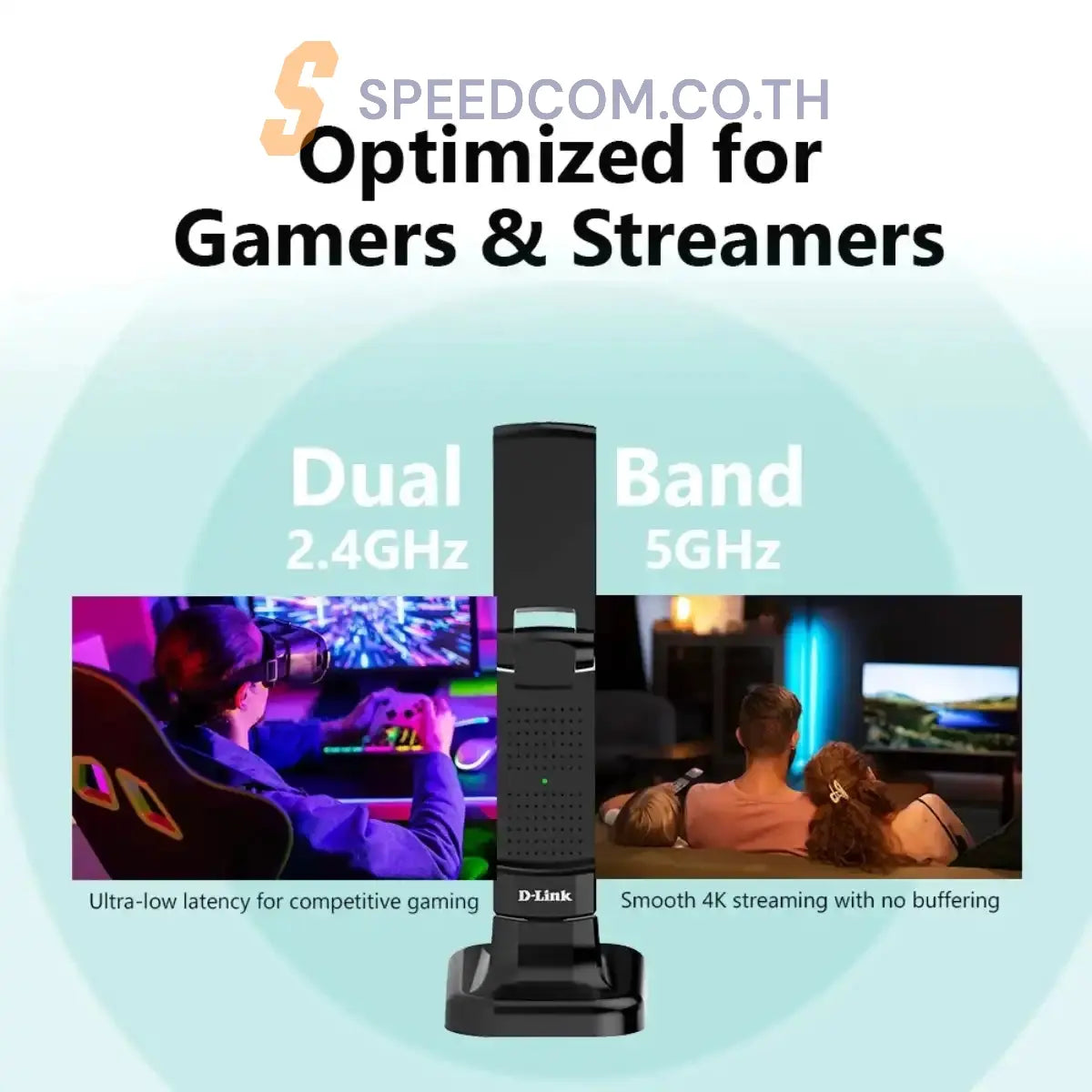 อุปกรณ์รับสัญญาณไวไฟ D-Link DWA-X3030 AX3000 Wireless USB Adapter สีดำ