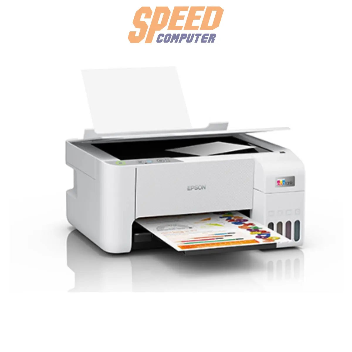 ปริ้นเตอร์อิงค์เจ็ท Epson EcoTank L3216 สีขาว (ฟรีหมึก 1 ขวด EPSON-T00V100 สีดำ) - SpeedCom