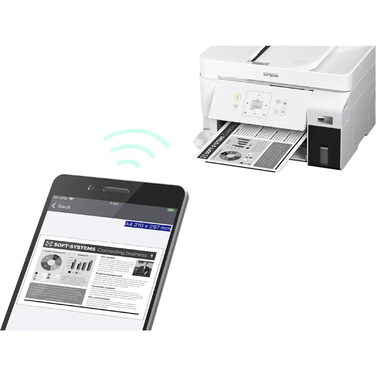 ปริ้นเตอร์อิงค์เจ็ท Epson M2050 สีขาวSpeedCom