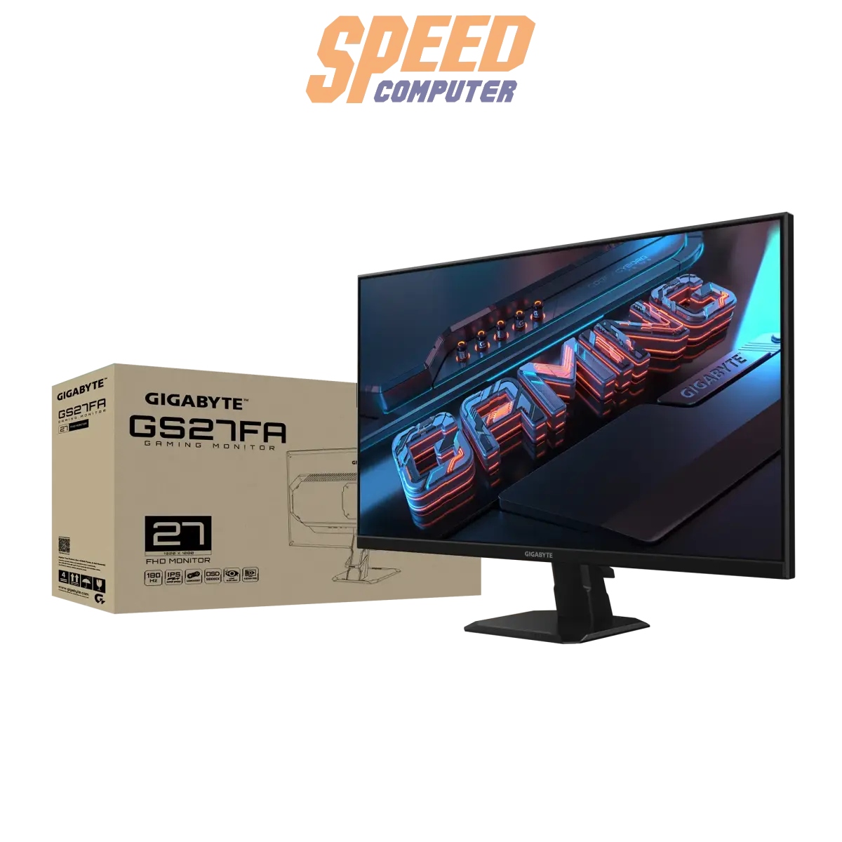 จอมอนิเตอร์ Gigabyte GS27FA 27.0" SS IPS 180Hz - SpeedCom