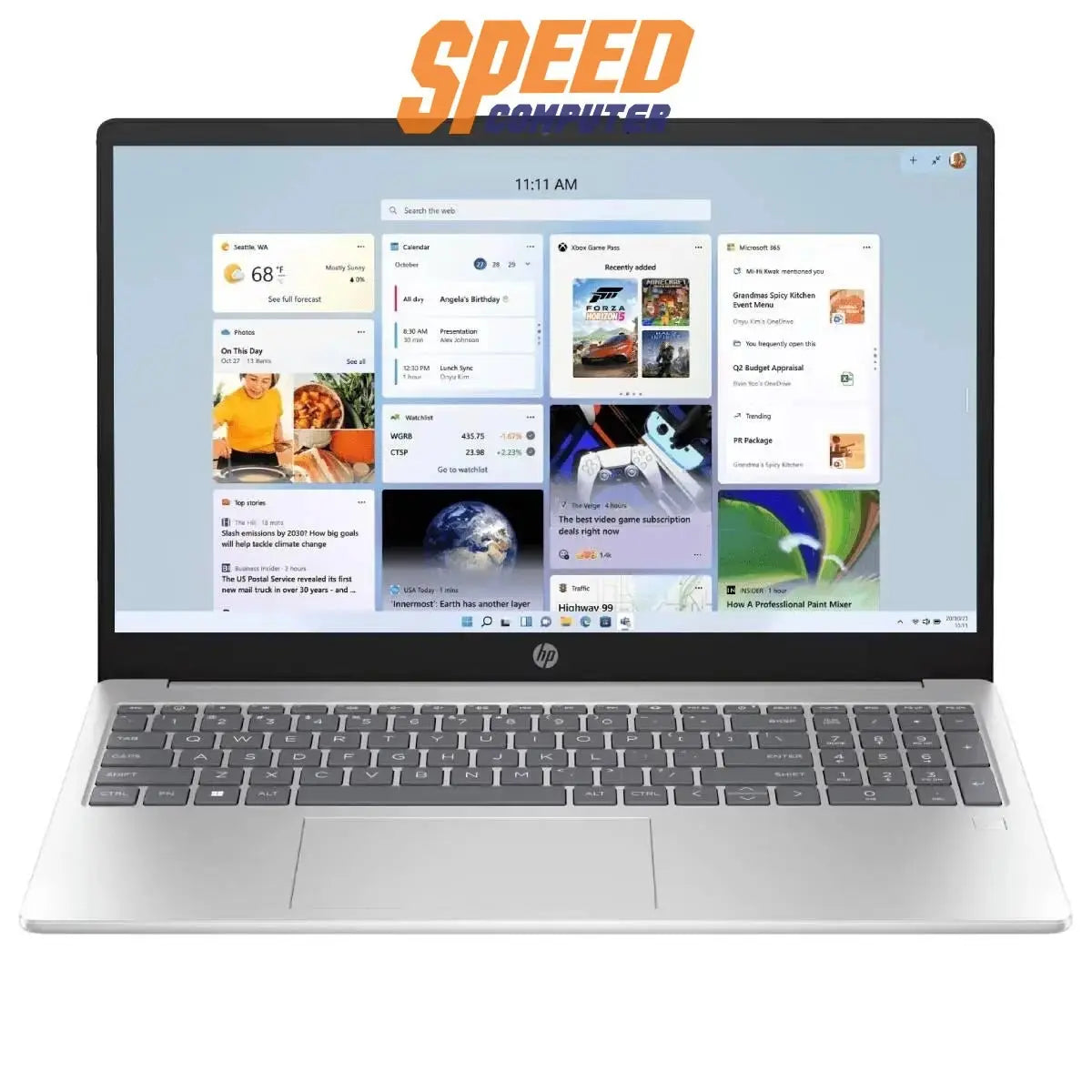 โน๊ตบุ๊ค HP 15-fc0055AU (9Q4G0PA) Ryzen 3 สีเงิน (Natural Silver) - SpeedCom