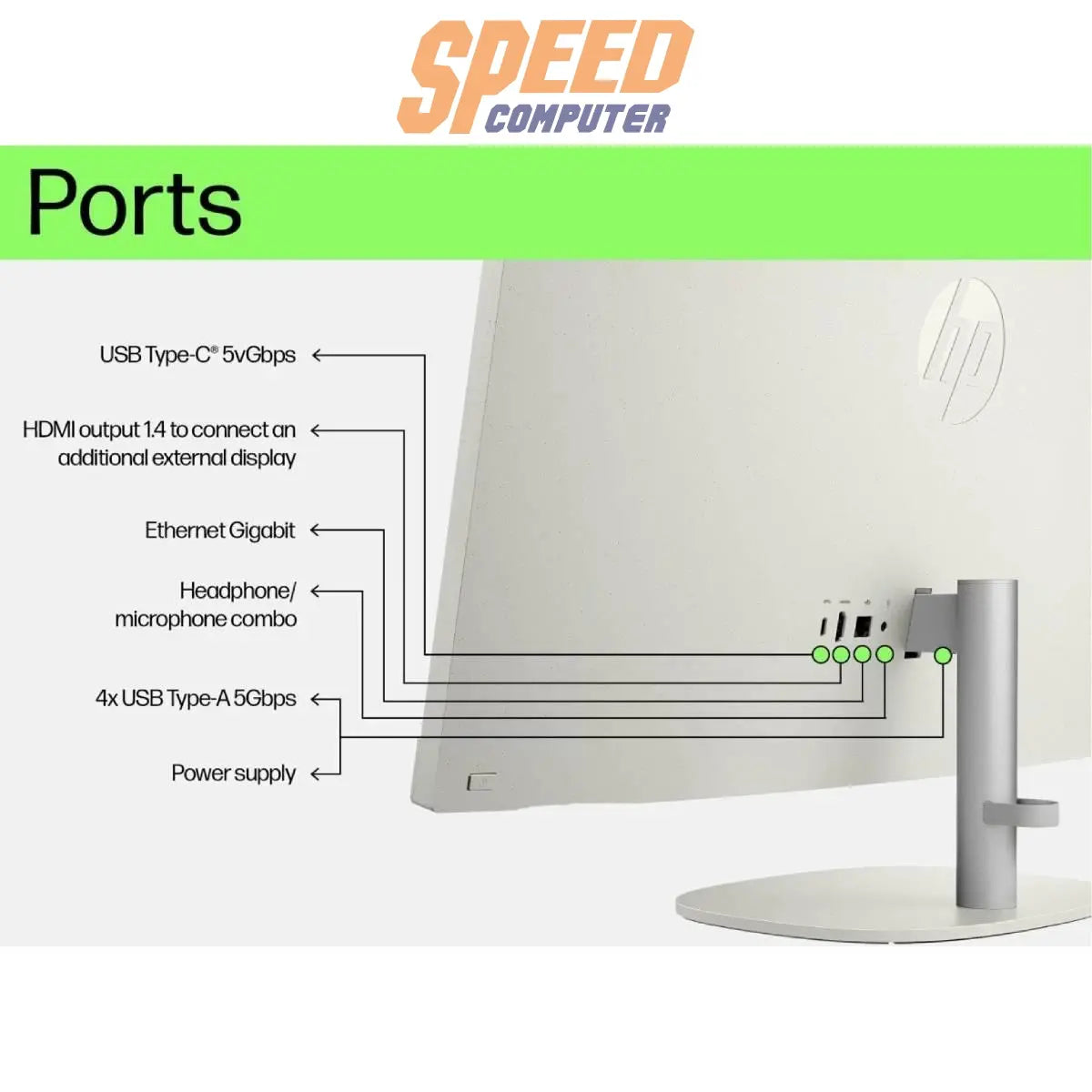 ออลอินวัน HP 24 - CR1009D (A4JC9PA) Ultra 5 สีขาว (Shell White) - SpeedCom