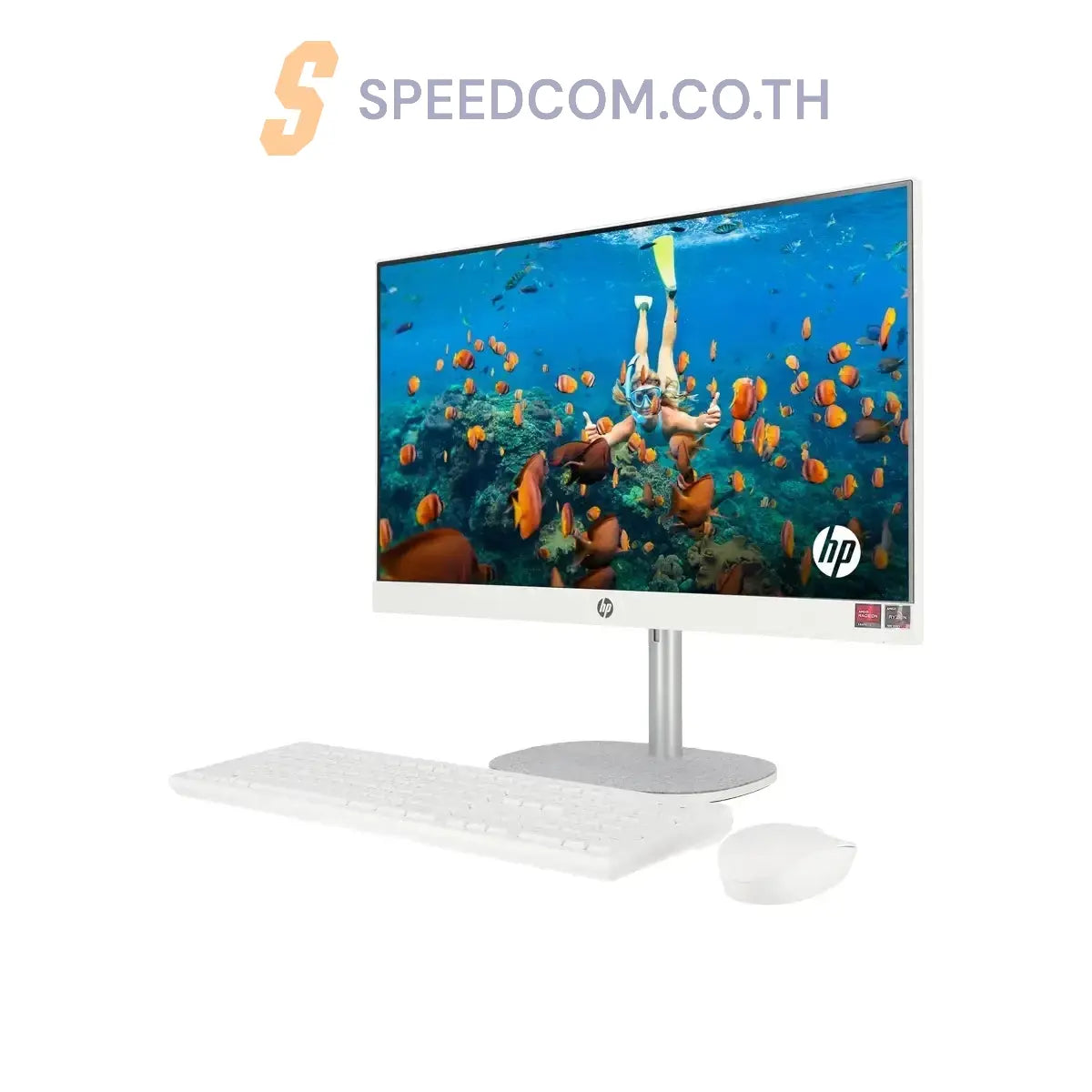 ออลอินวัน HP All In One 24 CR0106D Ryzen 3 สีขาว (Shell white) - SpeedCom