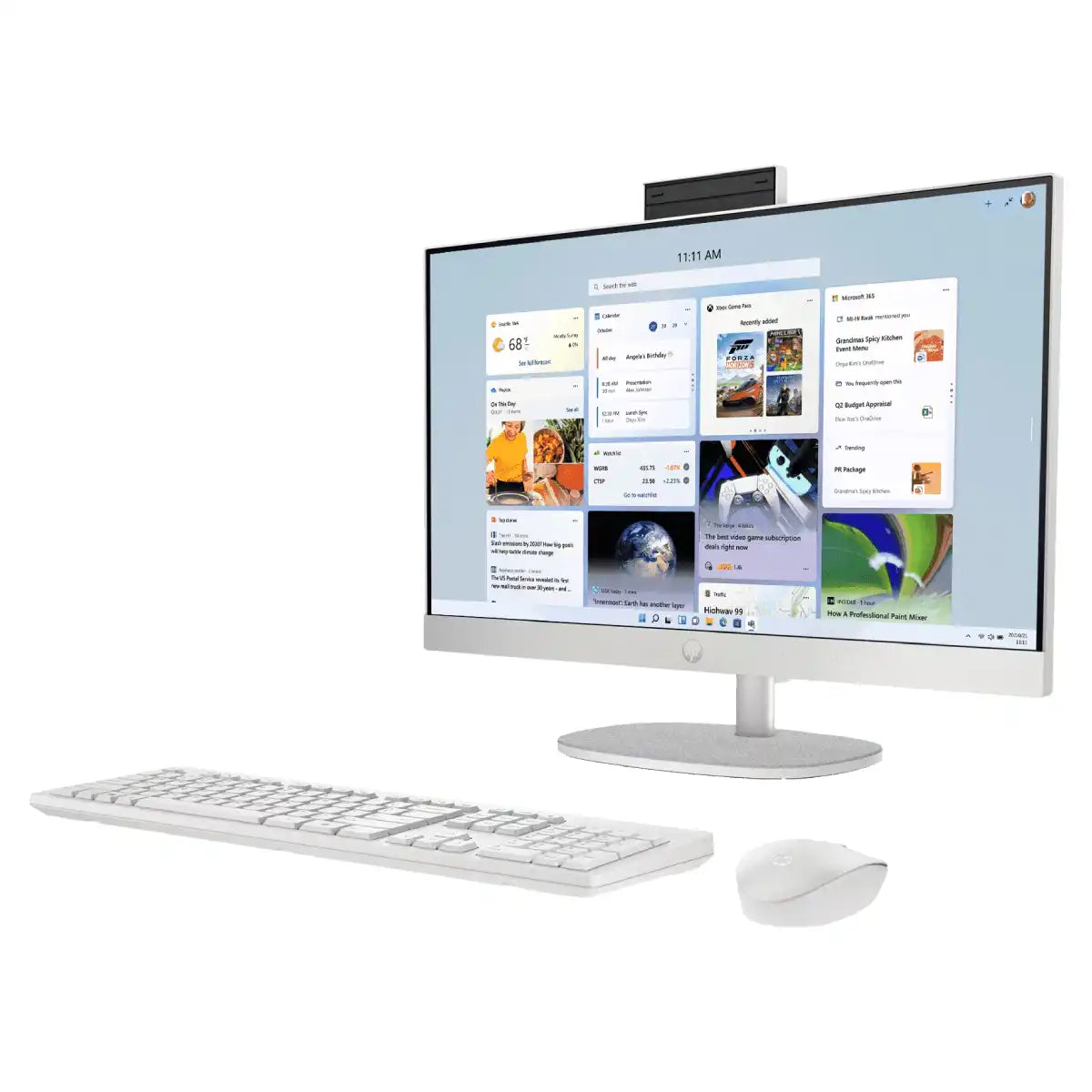 ออลอินวัน HP All In One 24-cr0160d Ryzen 5 สีขาว (Shell white)