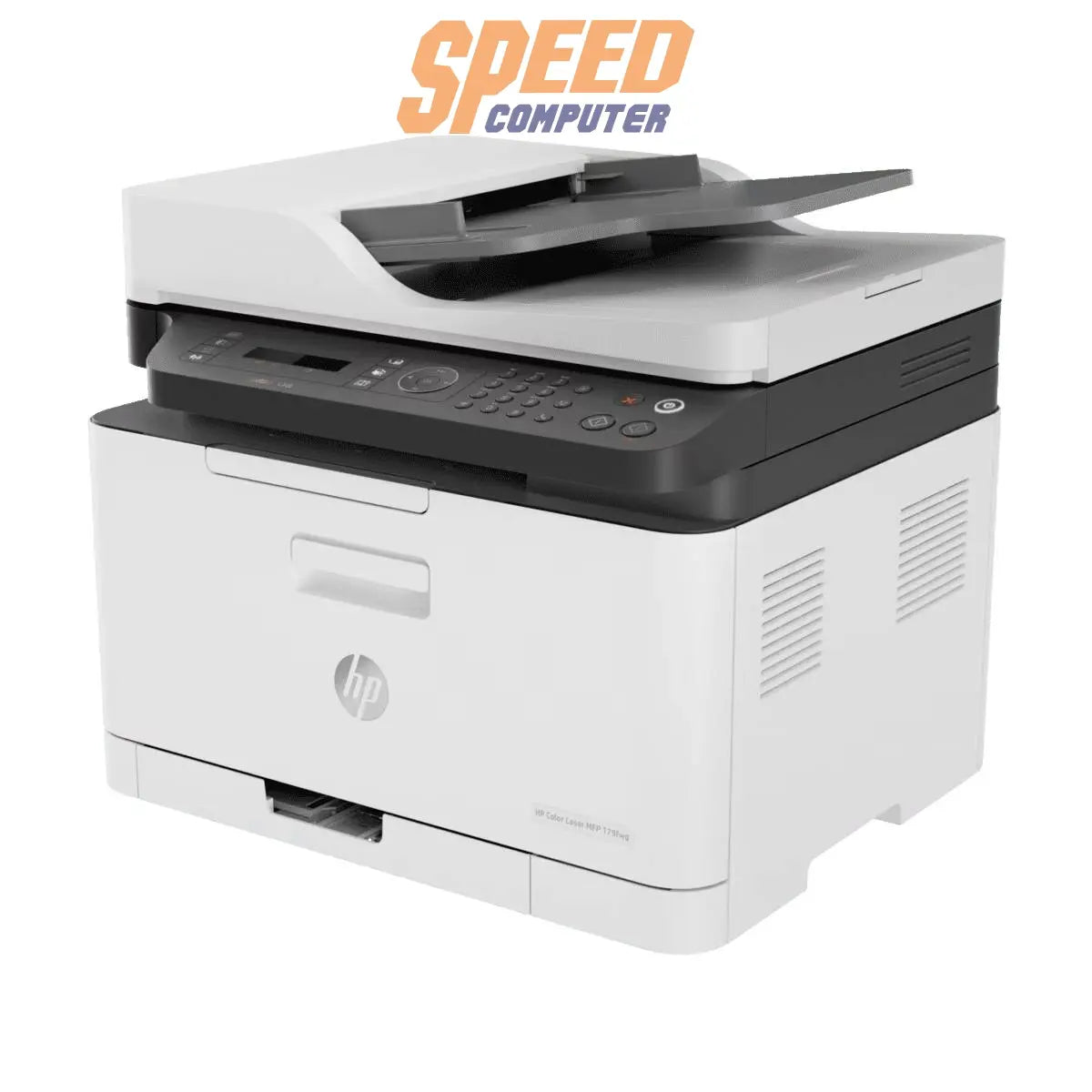 ปริ้นเตอร์เลเซอร์มัลติฟังก์ชัน HP Color Laser MFP รุ่น 179FNW (4ZB97A) สีขาว รองรับการพิมพ์ สแกน ถ่ายเอกสาร และแฟกซ์ พร้อมเชื่อมต่อ Wi-Fi เหมาะสำหรับสำนักงานขนาดเล็ก