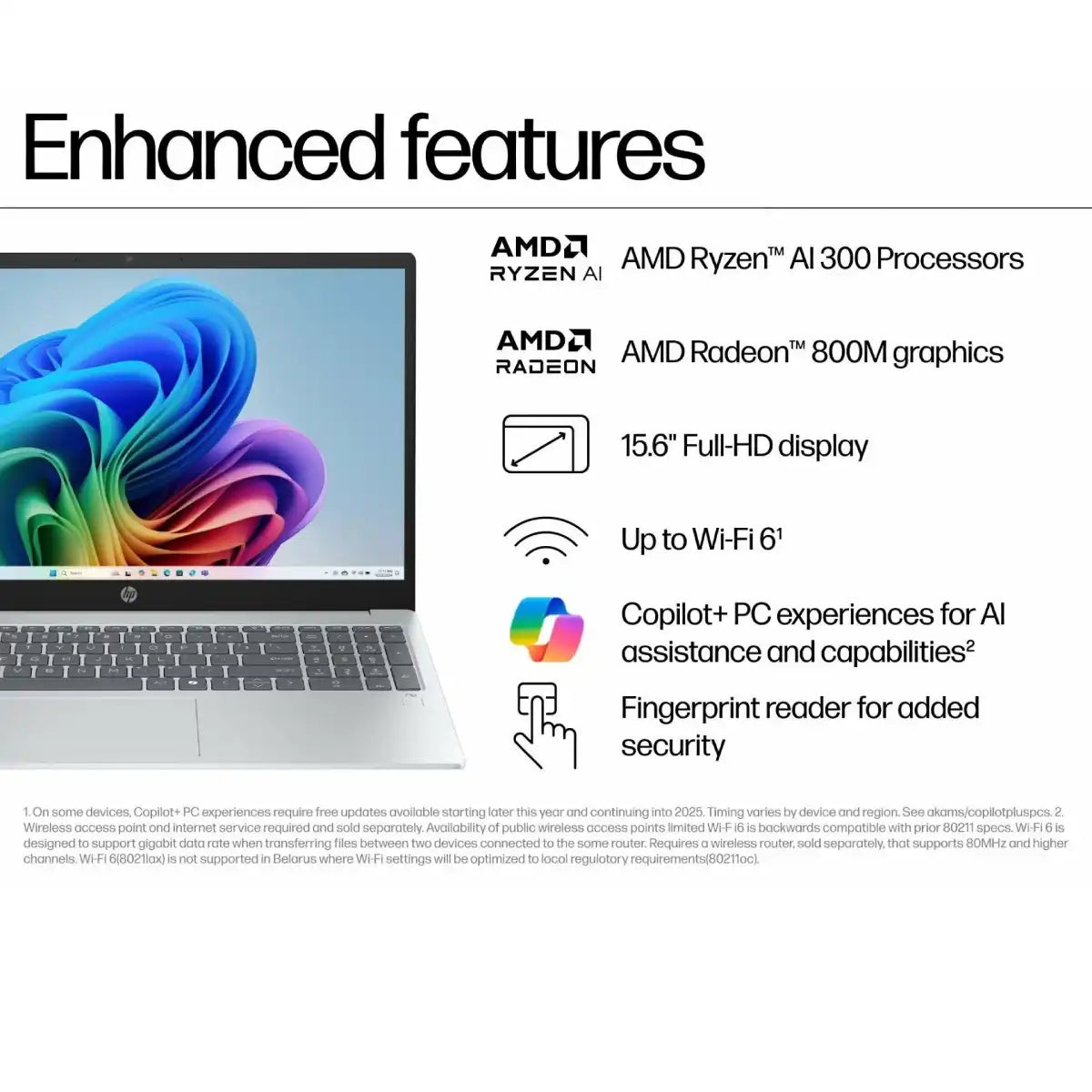 โน๊ตบุ๊ค HP OmniBook 3 AI 15-FN0076AU 15.6" Ryzen AI 5 330 สีเงินSpeedCom