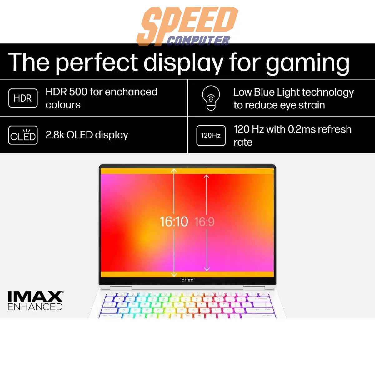 โน๊ตบุ๊ค HP Omen 14-FB0139TX Ultra 9 สีขาว (Ceramic White)SpeedCom