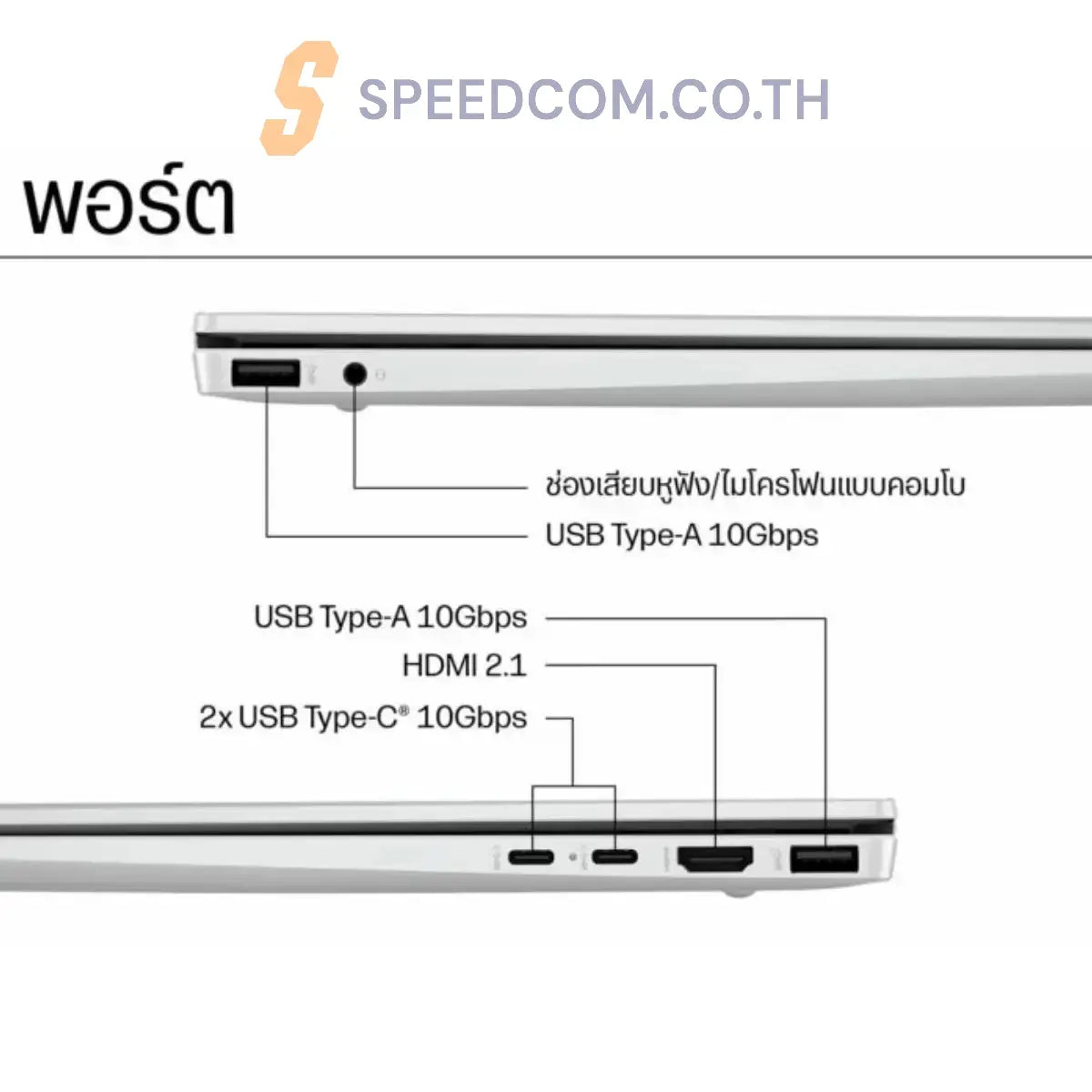 โน๊ตบุ๊ค HP OmniBook 7 Aero 13-BG1075AU Ryzen AI 7 สีขาว - SpeedCom