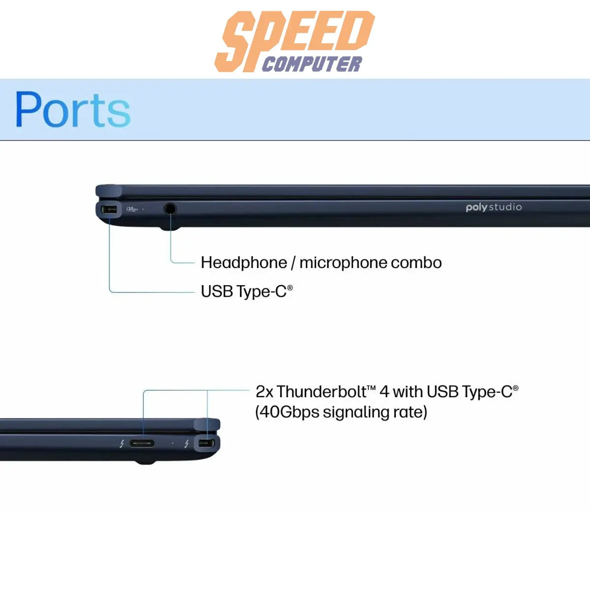 โน๊ตบุ๊ค HP OmniBook Ultra Flip 14 - fh0055TU (B17B2PA) Ultra5 สีฟ้า (Atmospheric Blue) - SpeedCom