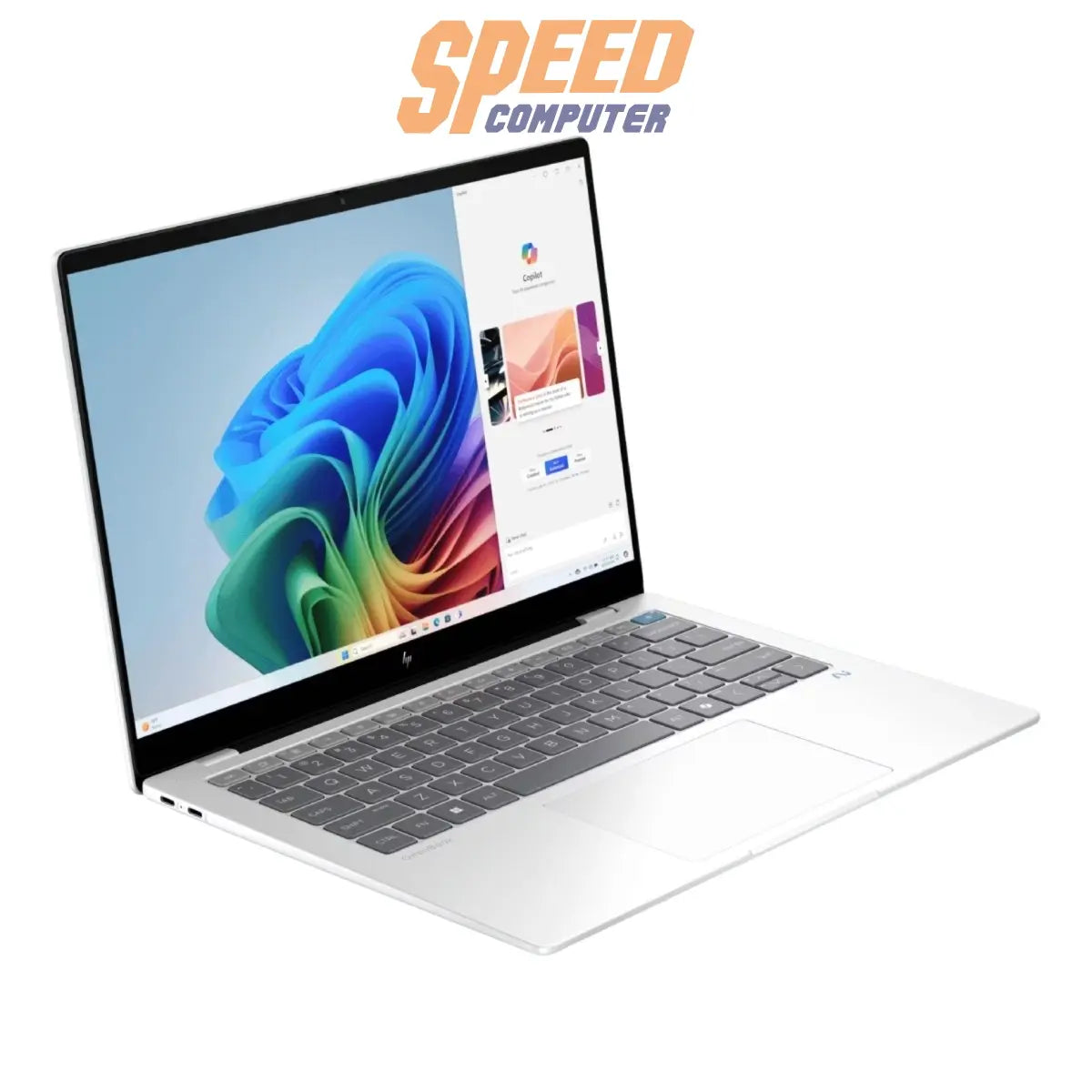 โน๊ตบุ๊ค HP OmniBook X 14 FE1012QU (B27SVPA) Snapdragon X1P สีเงิน (Glacier silver) - SpeedCom