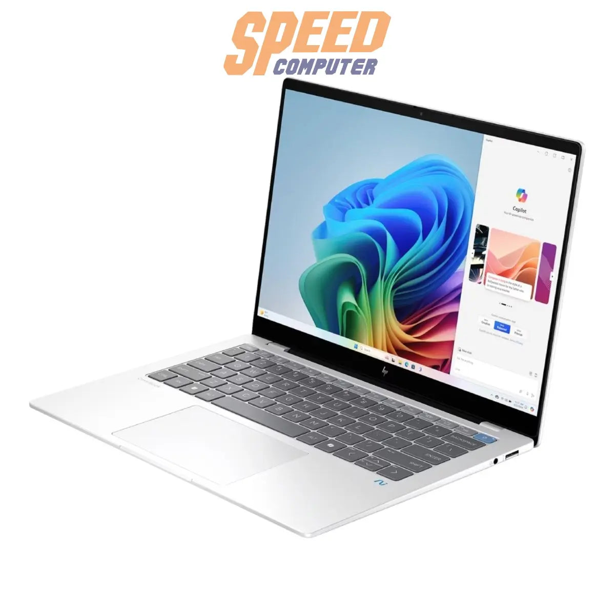 โน๊ตบุ๊ค HP OmniBook X 14 FE1012QU (B27SVPA) Snapdragon X1P สีเงิน (Glacier silver) - SpeedCom