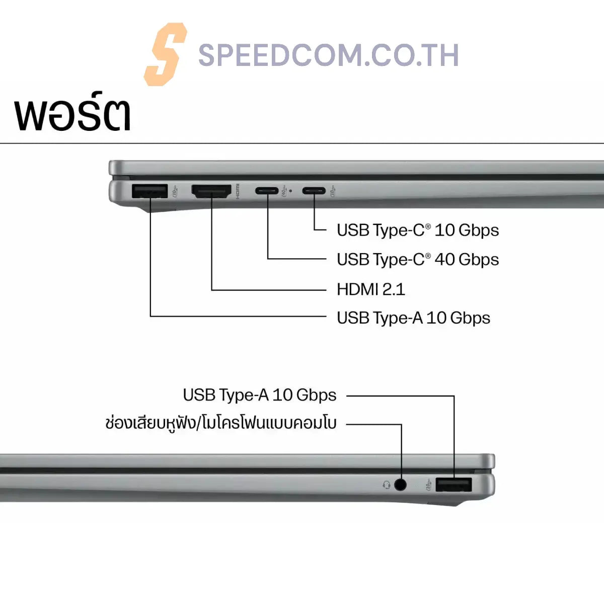 โน๊ตบุ๊ค HP OmniBook X Flip 14-fk0054AU Ryzen AI 5 340 สีเงิน (Meteor Silver) - SpeedCom