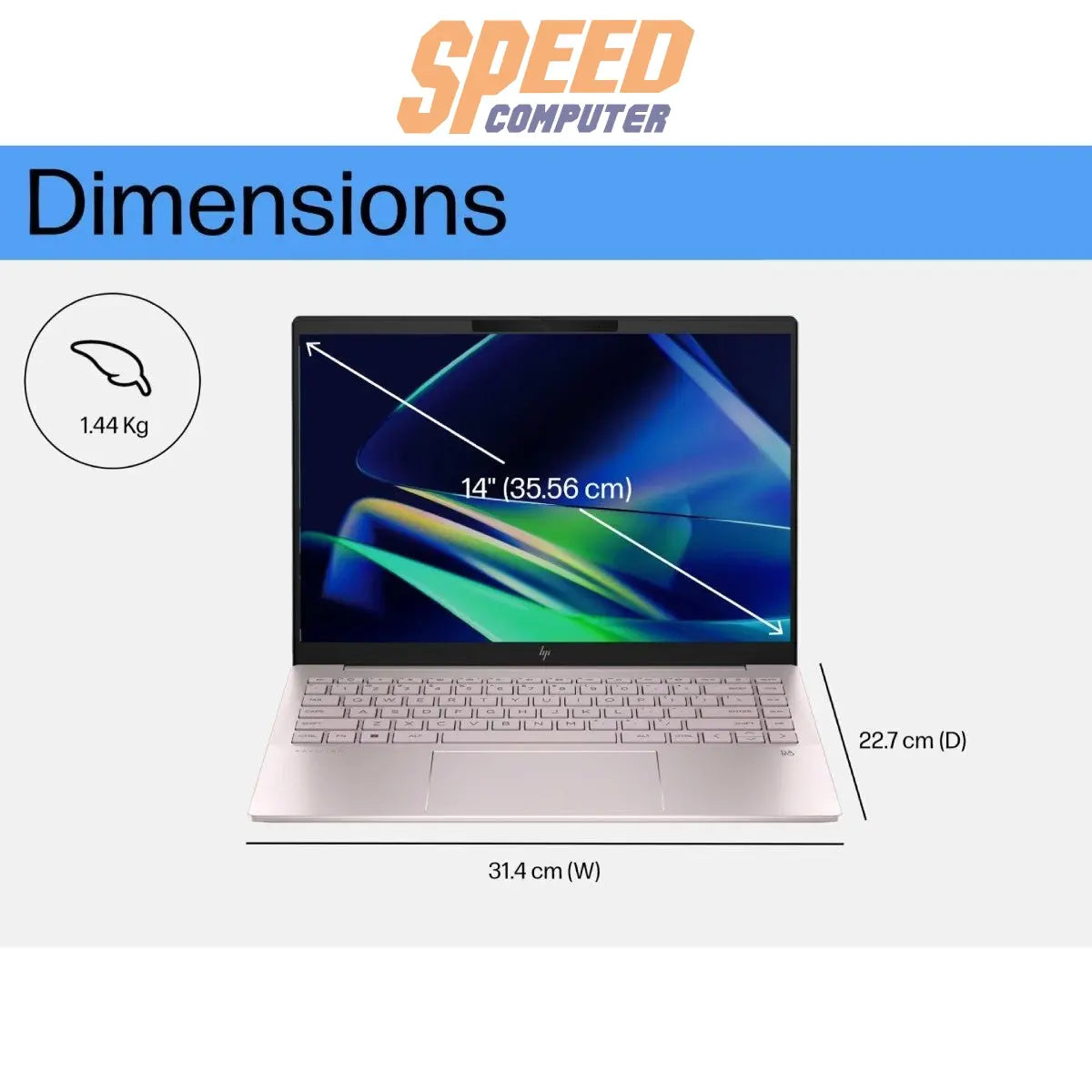 โน๊ตบุ๊ค HP Pavilion Plus 14 - EW1096TU (AV8N0PA) Ultra7 สีชมพู (Tranquil Pink) - SpeedCom