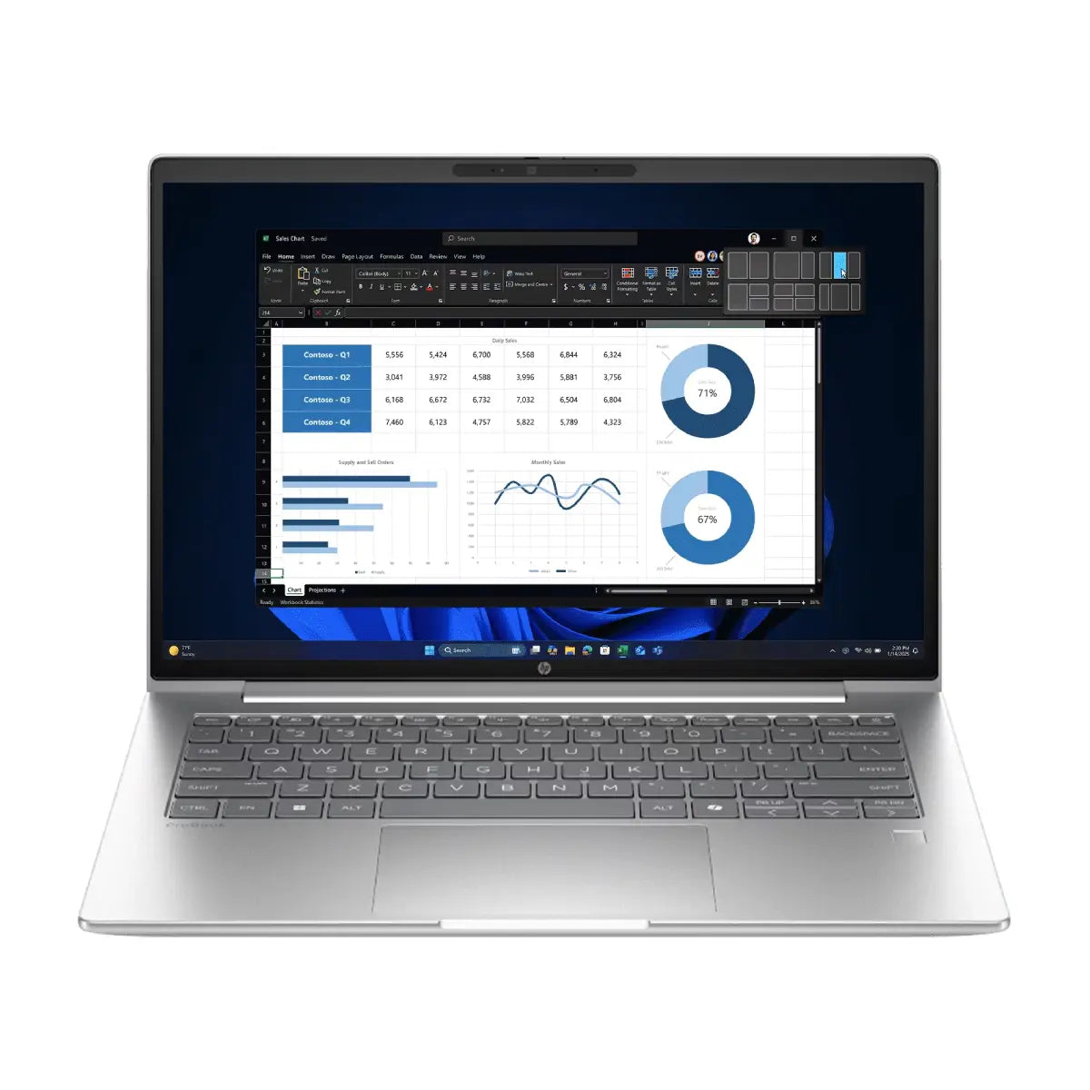 โน๊ตบุ๊ค HP ProBook 4 G1i 14 (BX8D6PT#AKL) Ultra 7 สีเงิน
