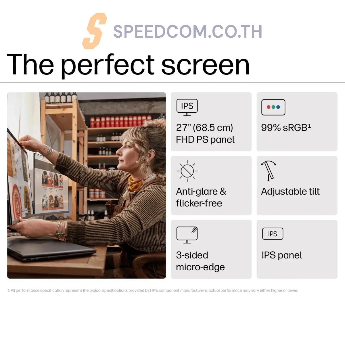 HP Series 5 27inch FHD IPS 100Hz Monitor - 94C51AA#AKL